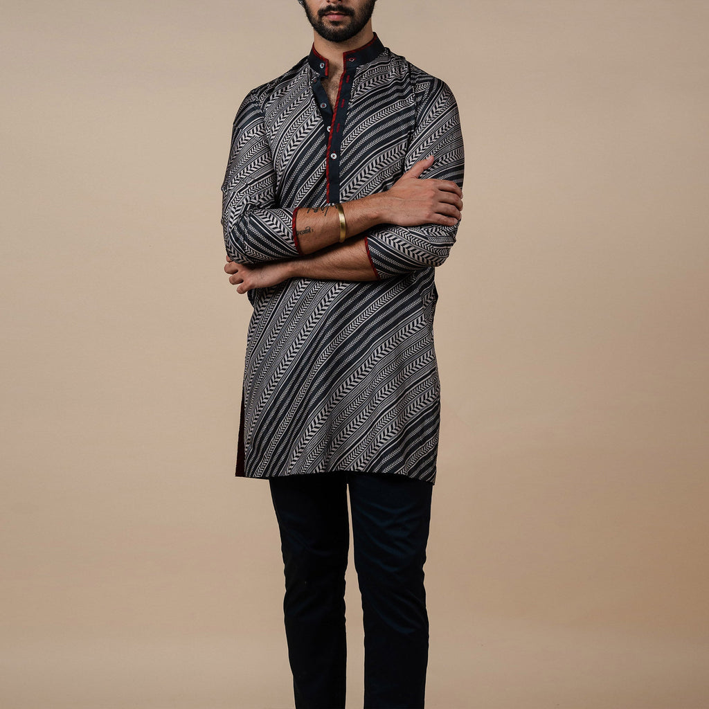 Chevron Striped Kurta | PANJ