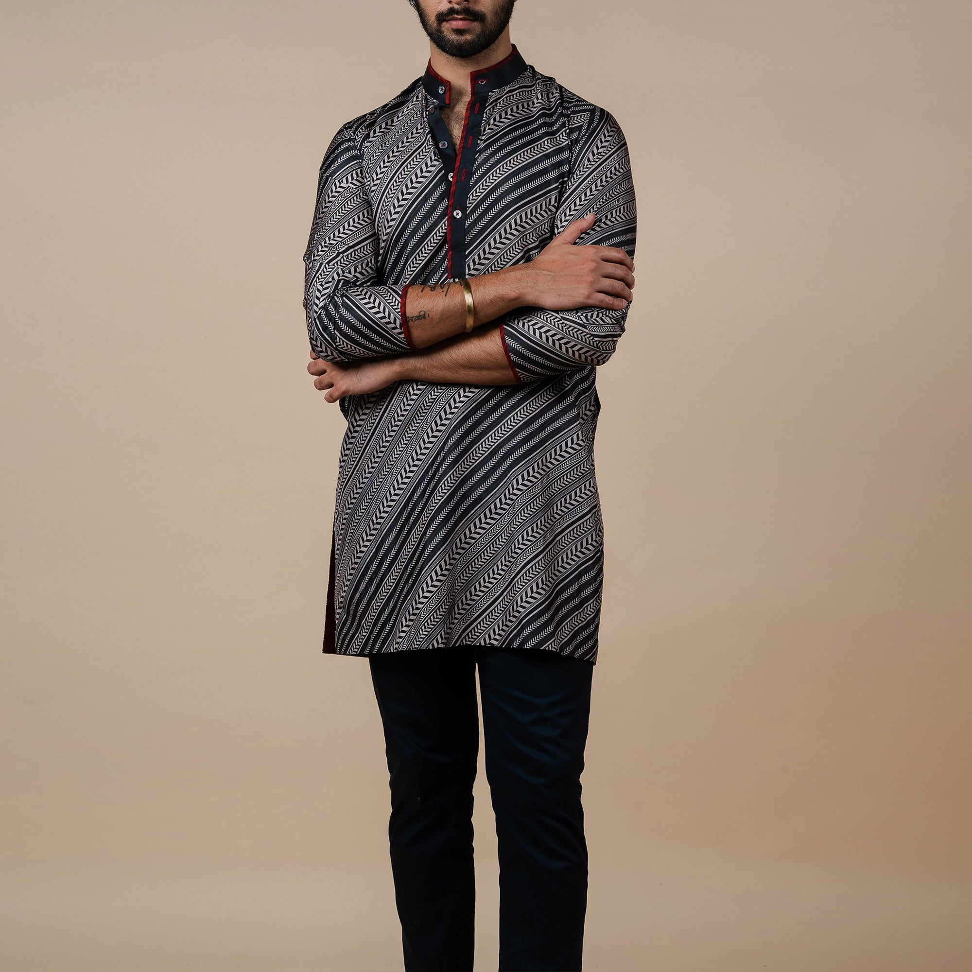 Chevron Striped Kurta | PANJ