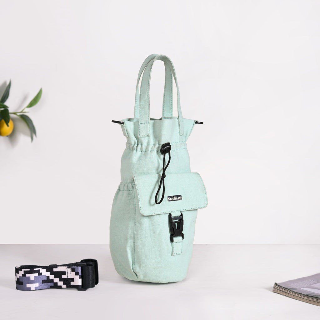 Chic Mint Drawstring Bottle Holder