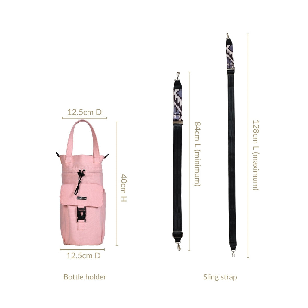 Chic Pink Drawstring Bottle Holder