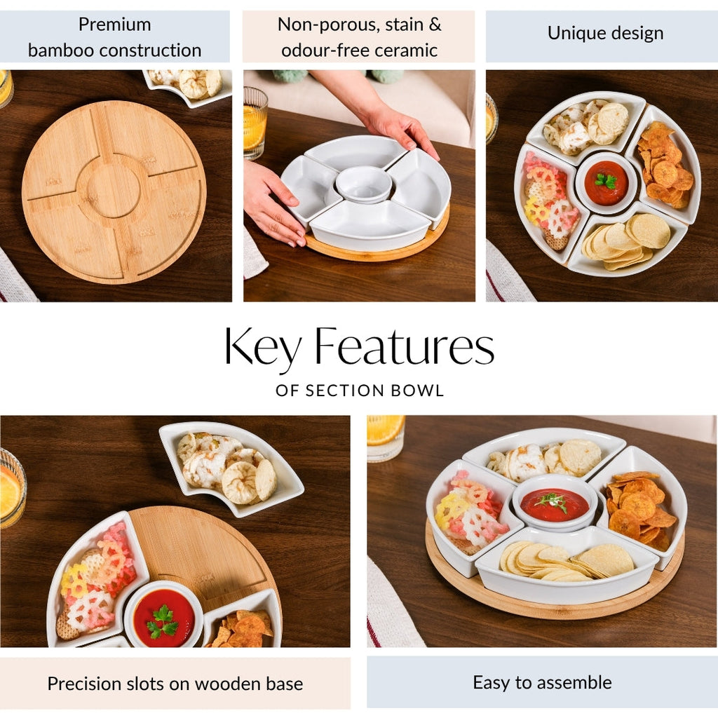 Chip And Dip White Ceramic Platter