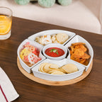 Chip And Dip White Ceramic Platter
