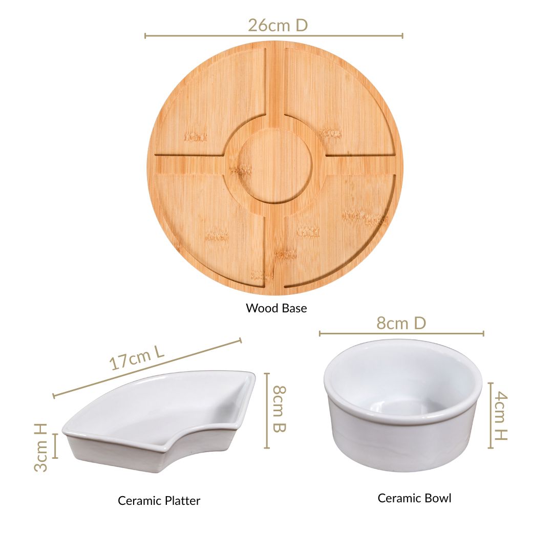Chip And Dip White Ceramic Platter