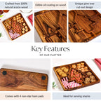 Christmas Tree Acacia Wood Serving Platter 30x30cm