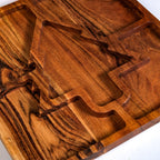 Christmas Tree Acacia Wood Serving Platter 30x30cm