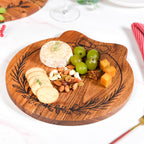 Christmas Wreath Acacia Serving Platter 30x29cm