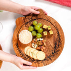 Christmas Wreath Acacia Serving Platter 30x29cm