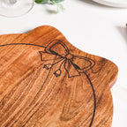 Christmas Wreath Acacia Serving Platter 30x29cm