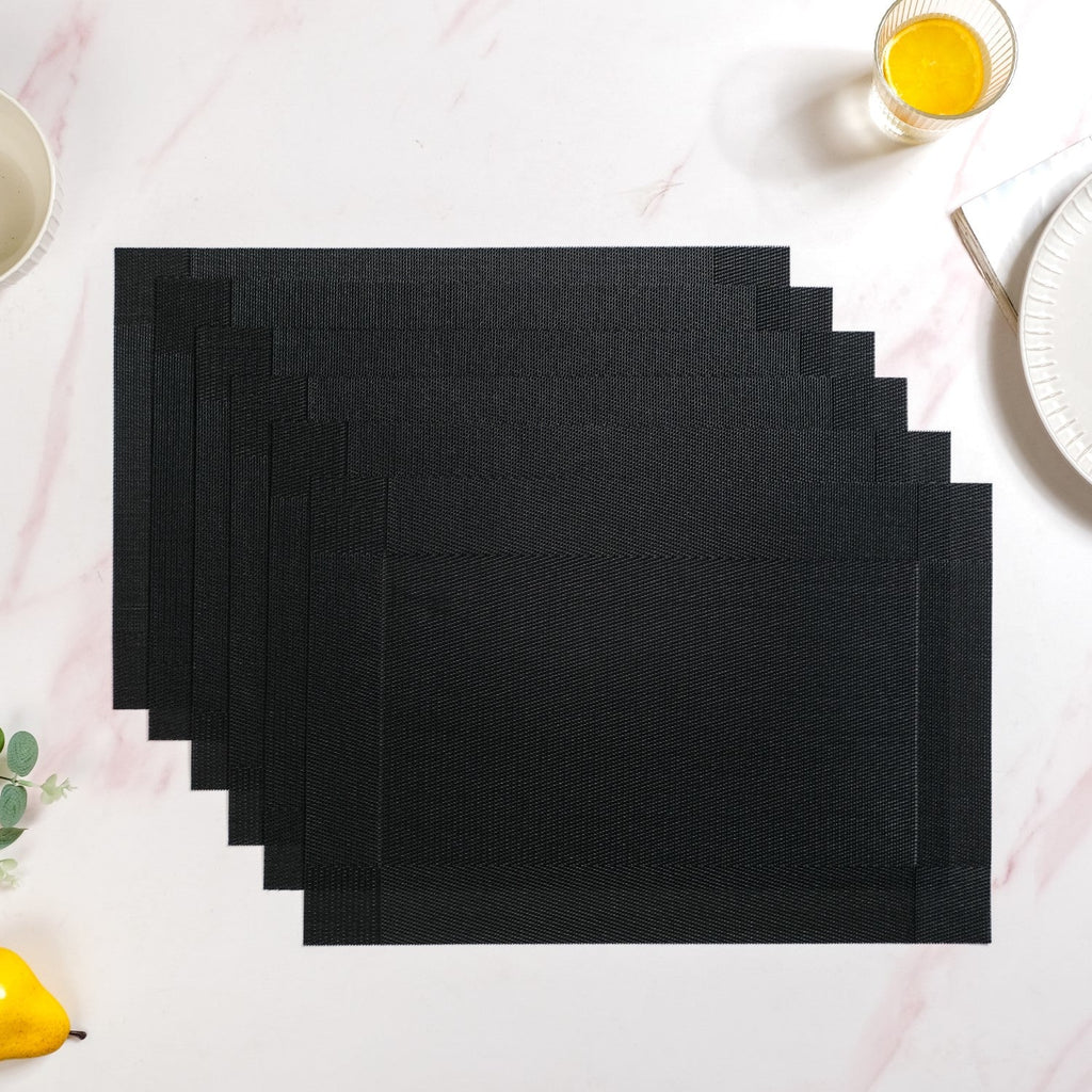 Classic Black Table Mat Set Of 6