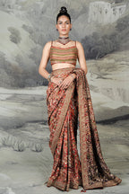 Classic Red Embroidered Saree Set | BARODA