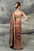 Classic Red Embroidered Saree Set | BARODA