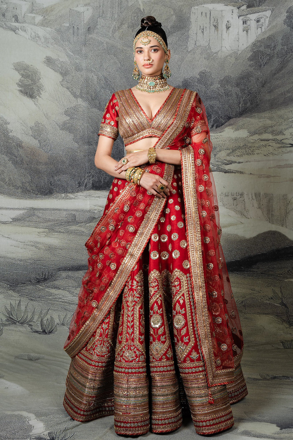 Classic Red Lehenga Set | BARODA