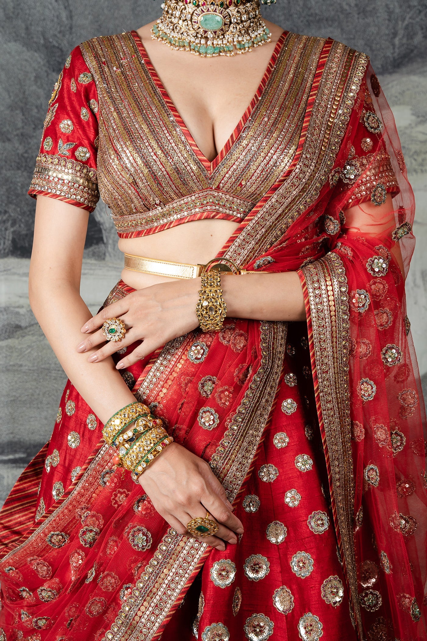 Classic Red Lehenga Set | BARODA