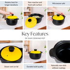 Limonelle Ceramic Cooking Casserole With Lid Flame Safe 2300ml