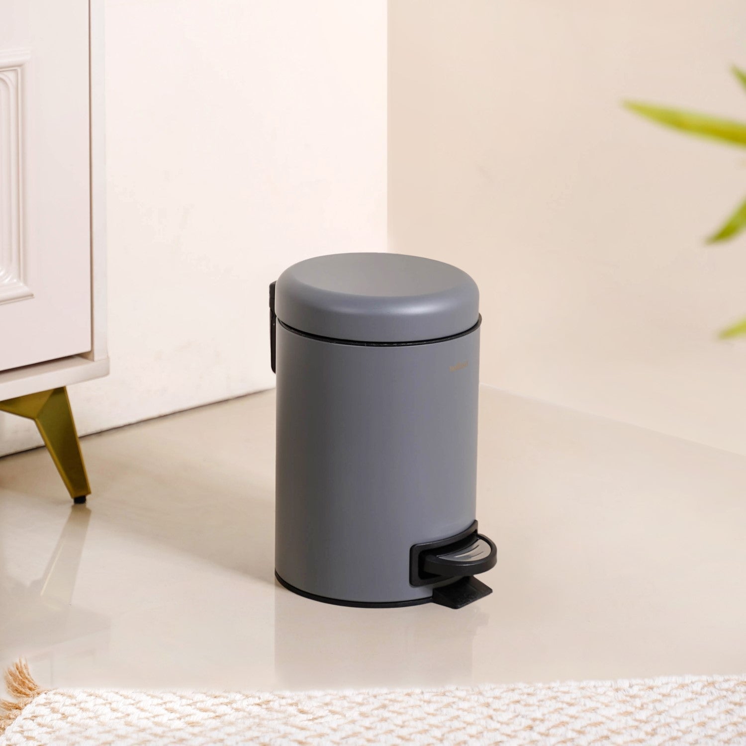 Clean Curve Dustbin With Removable Bucket Grey 3000ml