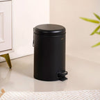 Clean Curve Metal Dustbin With Removable Bucket Black 7000ml