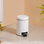 Clean Curve Pedal Operated Metal Dustbin With Bucket White 3000ml
