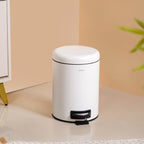 Clean Curve Metal Dustbin With Removable Bucket White 5000ml