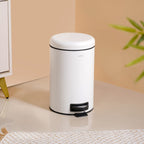 Clean Curve White Metal Dustbin With Removable Bucket 7000ml