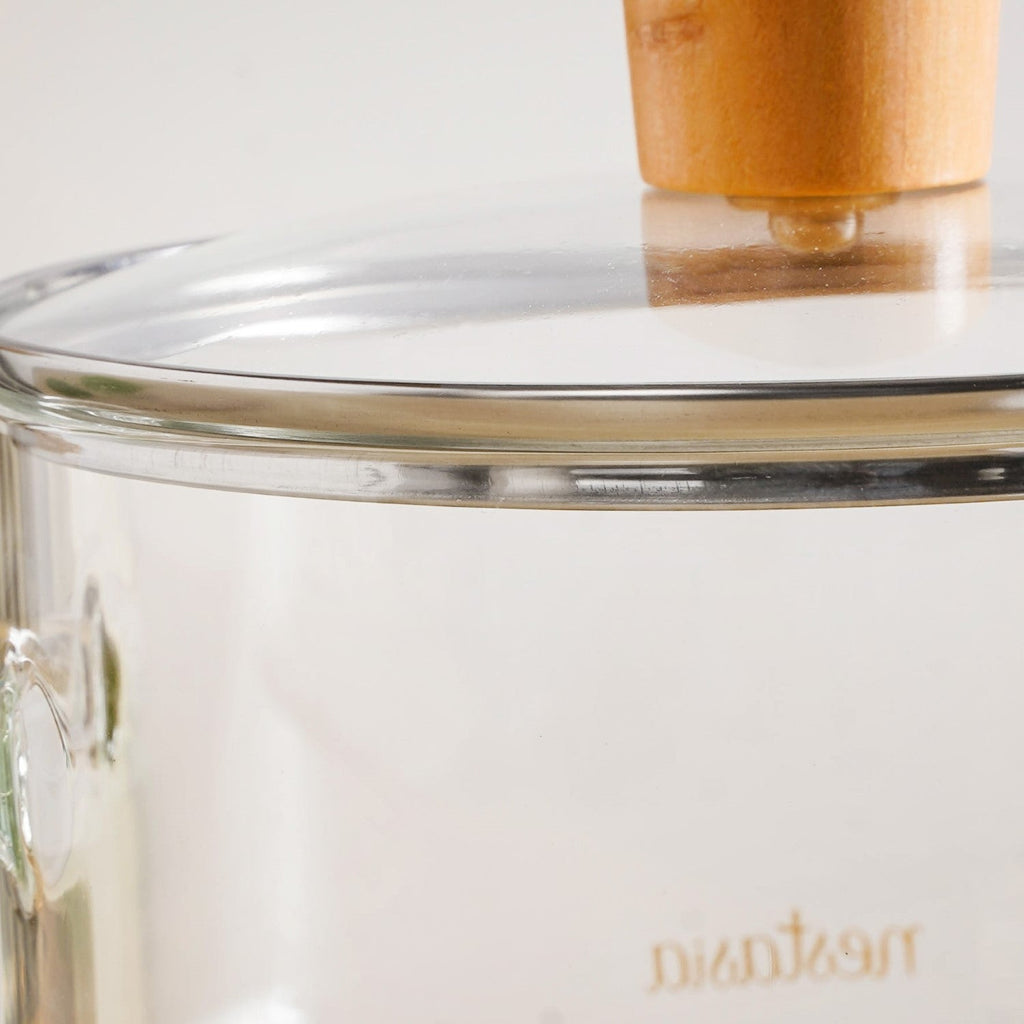 Clear Borosilicate Glass Cooking Pot With Lid 1800ml