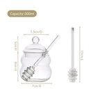 Glass Honey Jar with Dipper And Lid 300ml