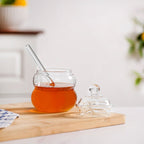 Glass Honey Jar with Dipper And Lid 300ml
