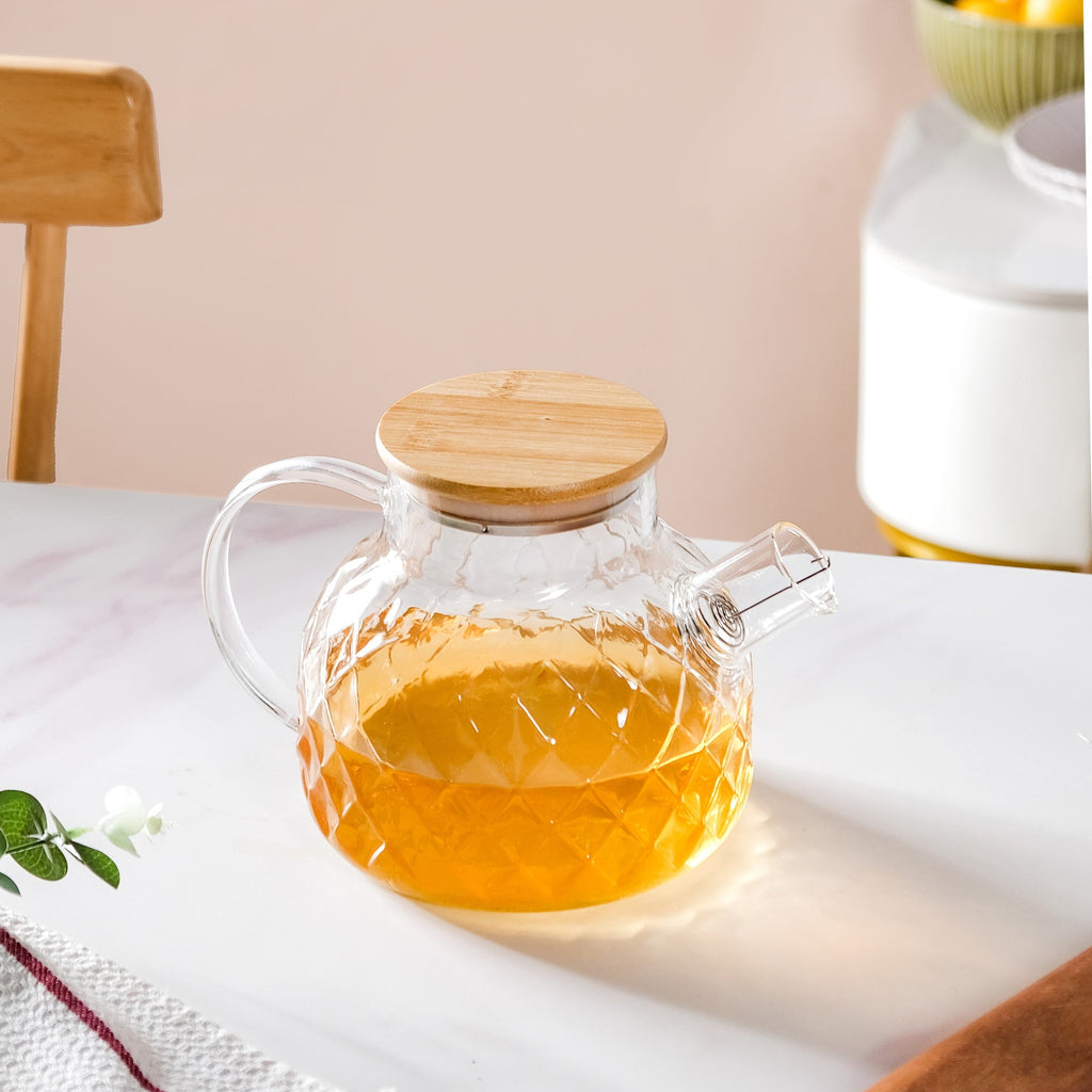 Clear Luxe Diamond Borosilicate Glass Jug 1000ml