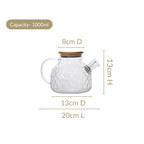 Clear Luxe Diamond Borosilicate Glass Jug 1000ml