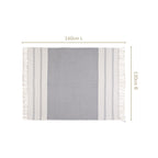 Coastal Blue And White Striped Cotton Throw With Tassels