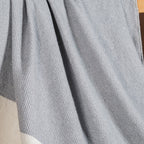 Coastal Blue And White Striped Cotton Throw With Tassels