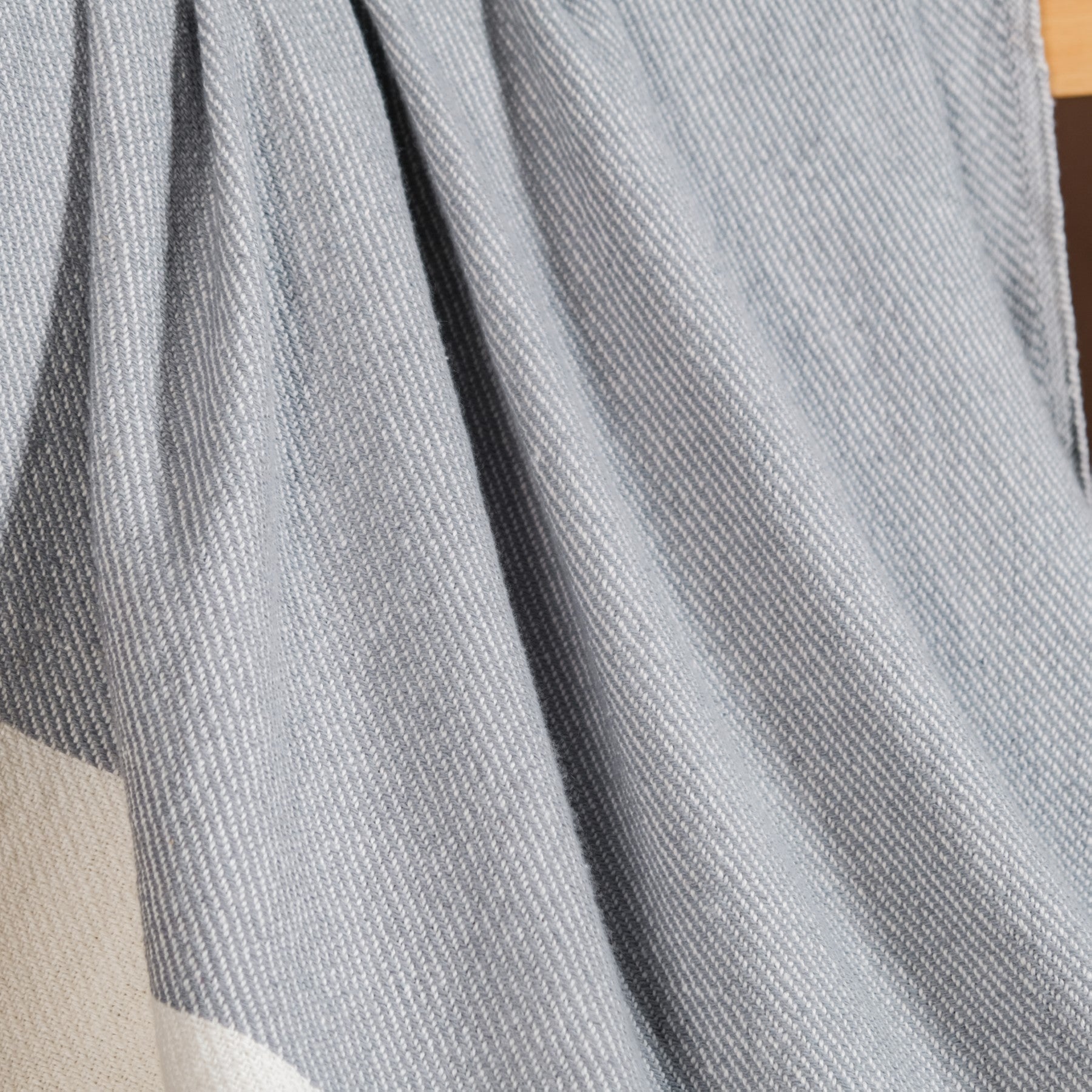 Coastal Blue And White Striped Cotton Throw With Tassels