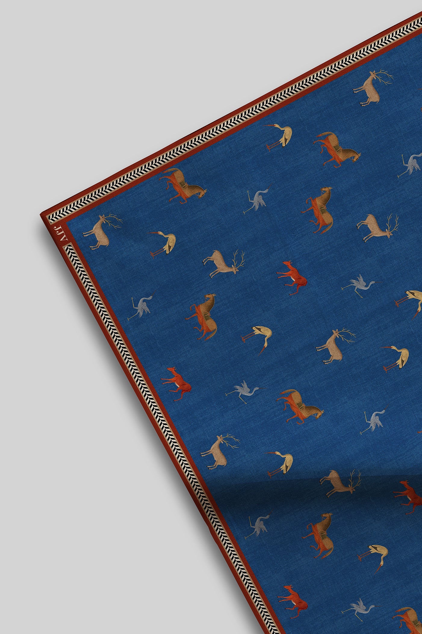 Cobalt Blue Printed Pocket Square