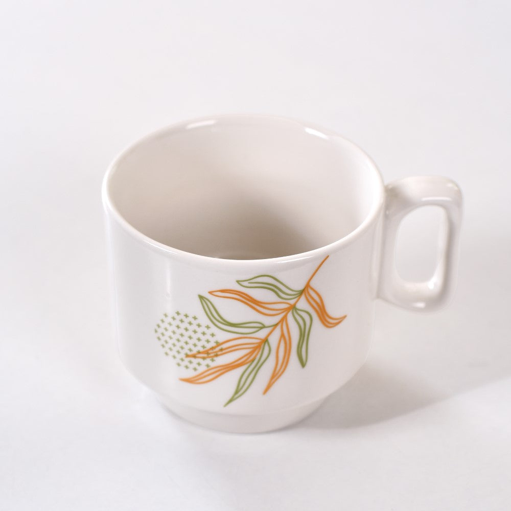 Foliage Stackable Ceramic Coffee Cup Set Of 4 250ml
