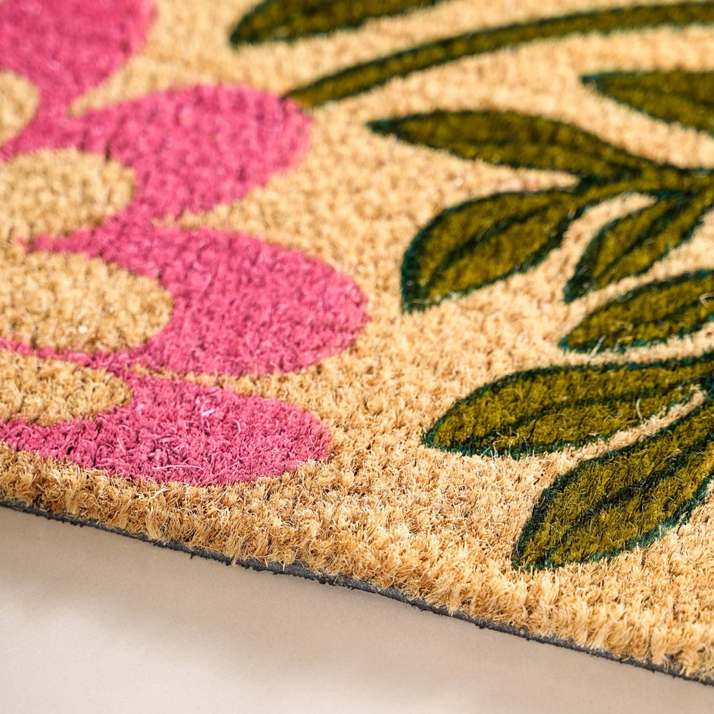 Coir Floor Mat With Floral Print 36x24 Inch