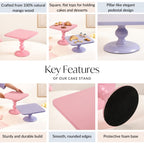 Colour Pop Square Cake Stand Set Of 2 In Pink And Lilac