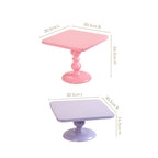 Colour Pop Square Cake Stand Set Of 2 In Pink And Lilac