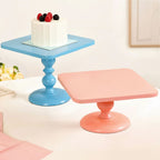 Colour Pop Square Riser Cake Stand Set Of 2 Peach Blue