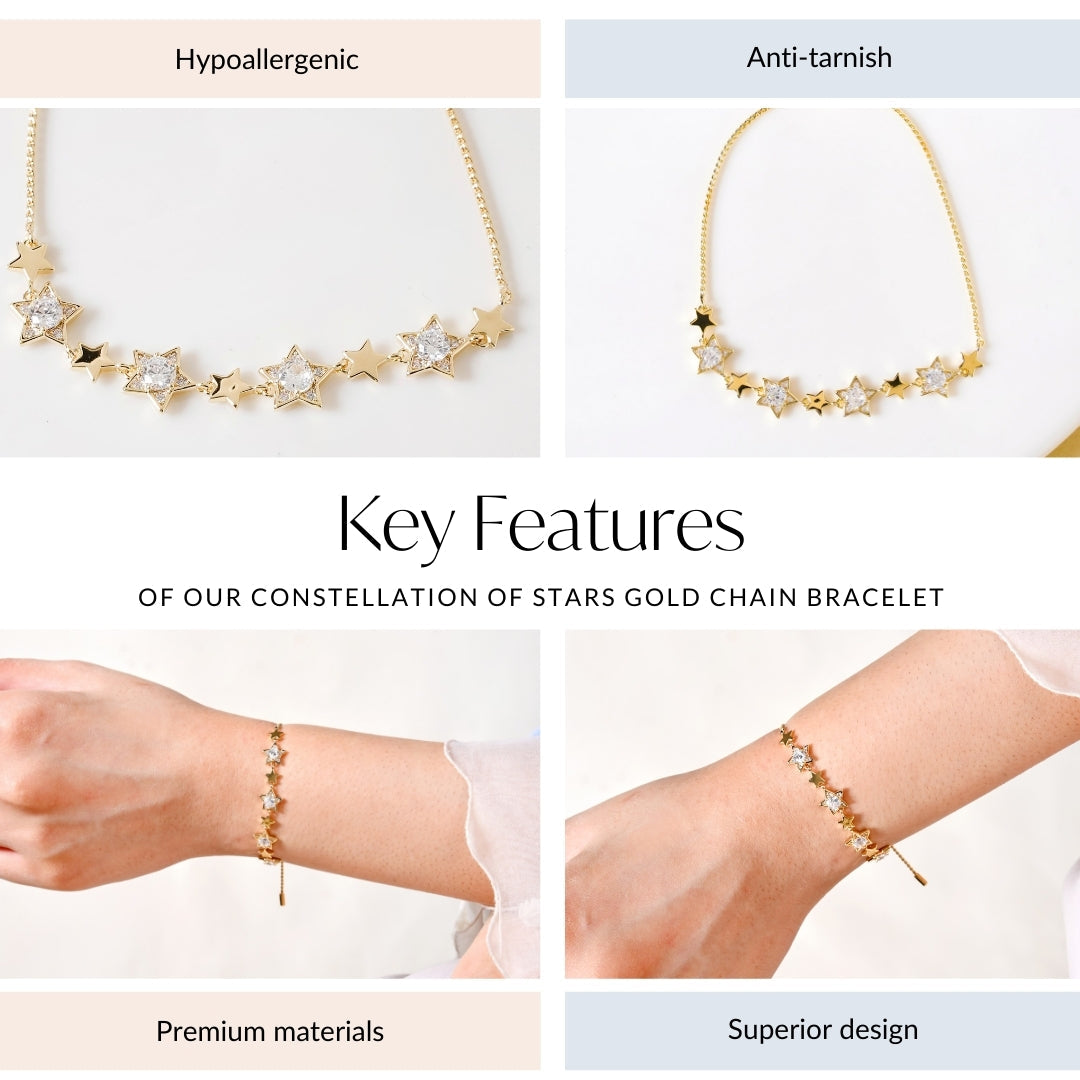 Constellation Of Stars Gold Chain Bracelet