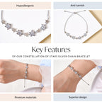 Constellation Of Stars Silver Chain Bracelet