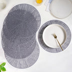 Contemporary Cutwork Grey Table Mats Set Of 6