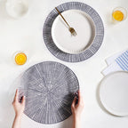 Contemporary Cutwork Grey Table Mats Set Of 6