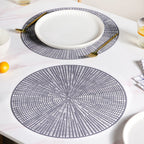 Contemporary Cutwork Grey Table Mats Set Of 6