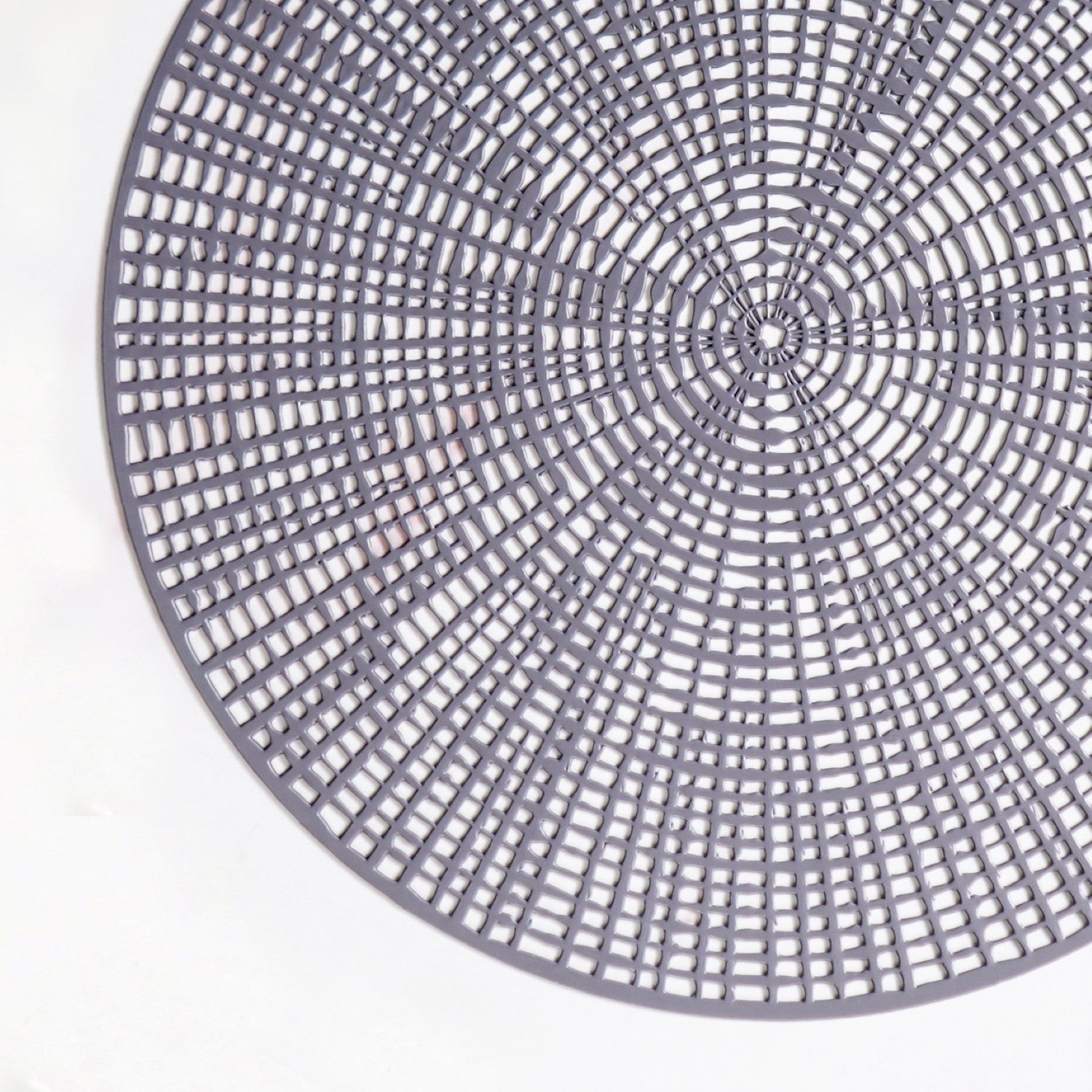 Contemporary Cutwork Grey Table Mats Set Of 6