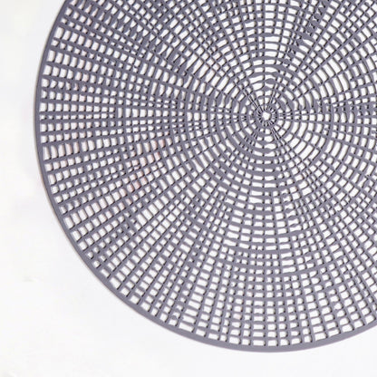 Contemporary Cutwork Grey Table Mats Set Of 6