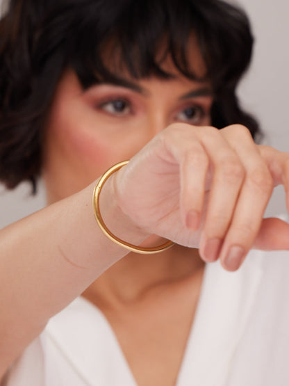 Gilded Oval Bangle Bracelet