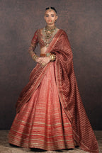 Coral Peach Ombre Skirt Set | MURAQQA