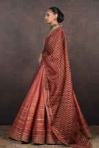 Coral Peach Ombre Skirt Set | MURAQQA