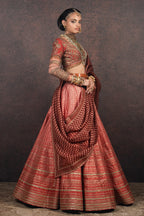 Coral Peach Ombre Skirt Set | MURAQQA