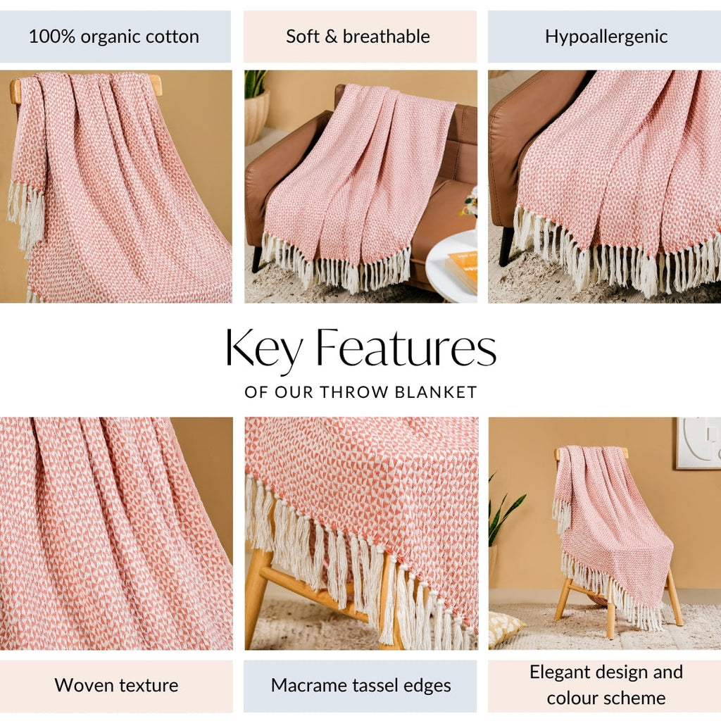 Coral Weave Pure Cotton Throw
