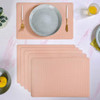 Coral Peach Weave Placemat Set Of 6